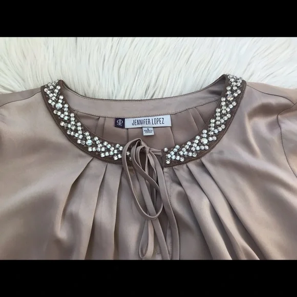 Jennifer Lopez Pale Pink Blouse Size Small - Picture 3 of 6